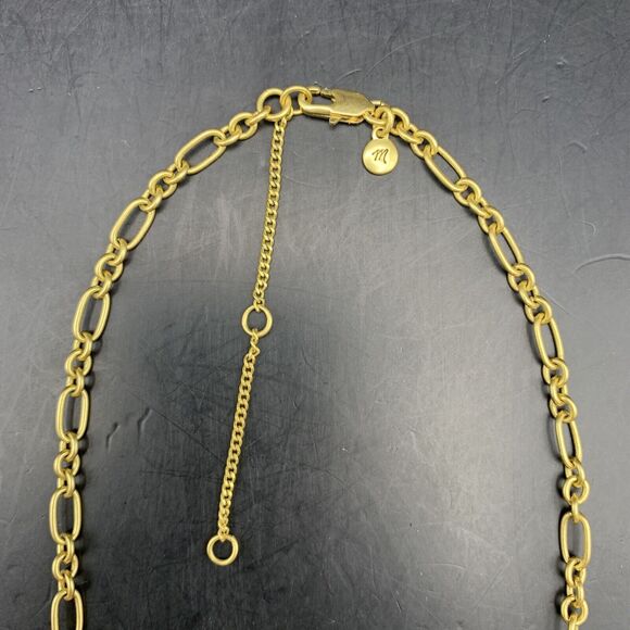 Madewell Chain Necklace Matte Gold Tone Simple Classic - Picture 6 of 6